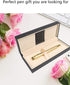 Rollerball Pen for Men Women Executive Home Office Use, Refillable 0.7mm Black Ink G5 with Gift Box (Luxury Gold)