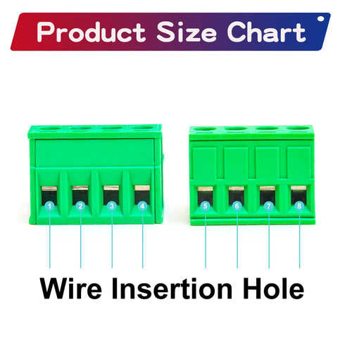 10 Set 5.08mm 4 Pin Male & Female Phoenix Type Connector No Soldering Green PCB Screw Terminal Block 4 Pole