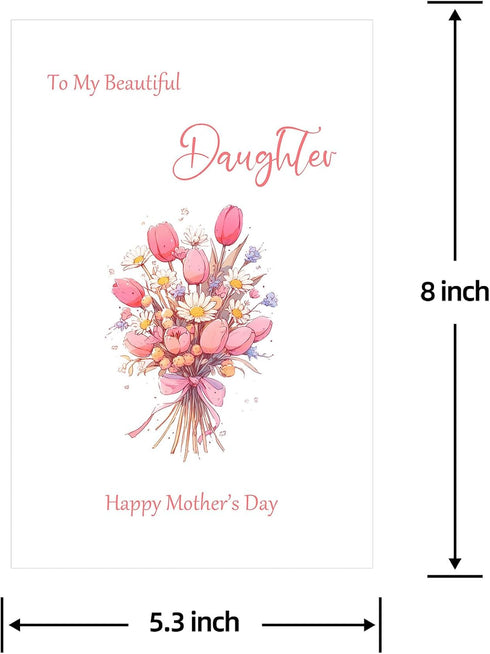Arsagen Sweet Mother's Card for Daughter from Mom, Beautiful Daughter Mothers Day Card,Special Happy Mother's Day