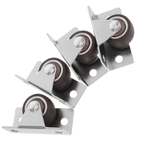 SHINEOFI 4pcs 1-inch Furniture Fixed Casters with Metal Top Plate, Silent TPR Small