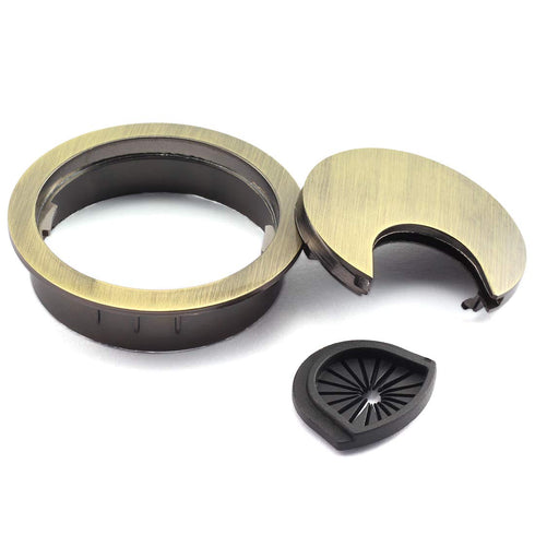 1pc 2 Inch Metal Desk Grommets, Wire Cord Hole Cover for Office PC, Zinc Alloy Organizer (Bronze)