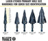 Klein Tools QRST01 Step Drill Bit, Quick Release, 1/8 to 1/2-Inch, Hex Shank for Steel, Wood, Plastic