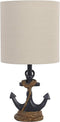 Decor Therapy Anchor Resin Accent Lamp, Easy on/Off Push-Through Light Switch, Coastal