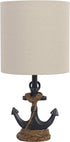 Decor Therapy Anchor Resin Accent Lamp, Easy on/Off Push-Through Light Switch, Coastal
