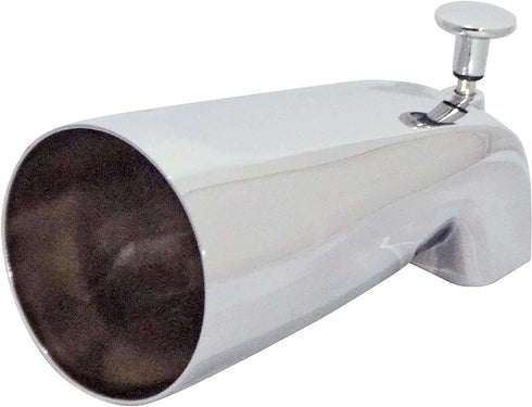 Tub Spout with Front Diverter - 1/2 inch IPS Female Thread, Polished Chrome Finish, 5-1/4 inch Length