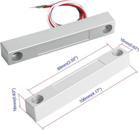 MC-58 NC + NO Wired Magnetic Switch Door Window Reed Switch Micro Alarm Magnetic Contact Security Silver Gray 1pcs -