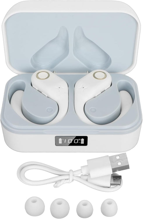 FOSA Translator Earbuds, Mini Bluetooth Translator Headphones, 144 Languages with Charging Case (White)