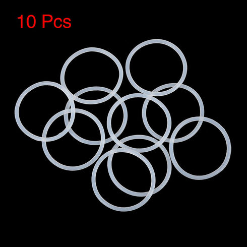 X AUTOHAUX Silicone O-Rings, 38mm OD 33.2mm ID 2.4mm Width VMQ Seal Gasket for Compressor Valves Pipe Repair, White, Pack of 10