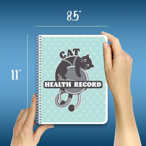 BookFactory Cat Journal/Cats Health Record Book/Vet LogBook, 100 Pages, 8.5" x 11", Wire-O Health Notebook