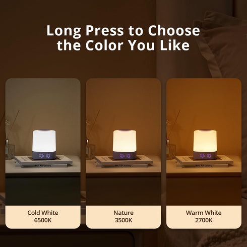 4000mAh Dimmable, 3 Lyridz LED Nursery Night Light with Clock, Portable Breastfeeding Table Lamp for Baby with Remote