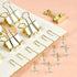 Gold Paper Clips and Binder Clips Set, Assorted Sized Metal Binders with Push Pins for Desk Accessories