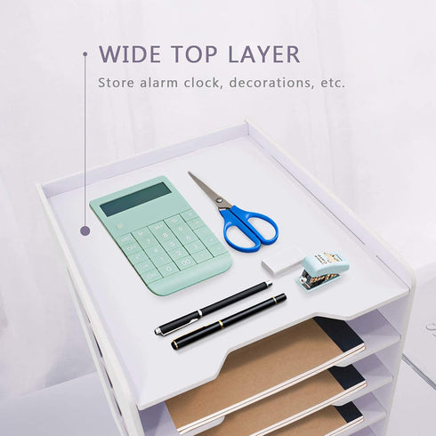 SONGWAY File Organizer for Desk | Multifunctional 7 Tier Vertical Document Holder for Home Office
