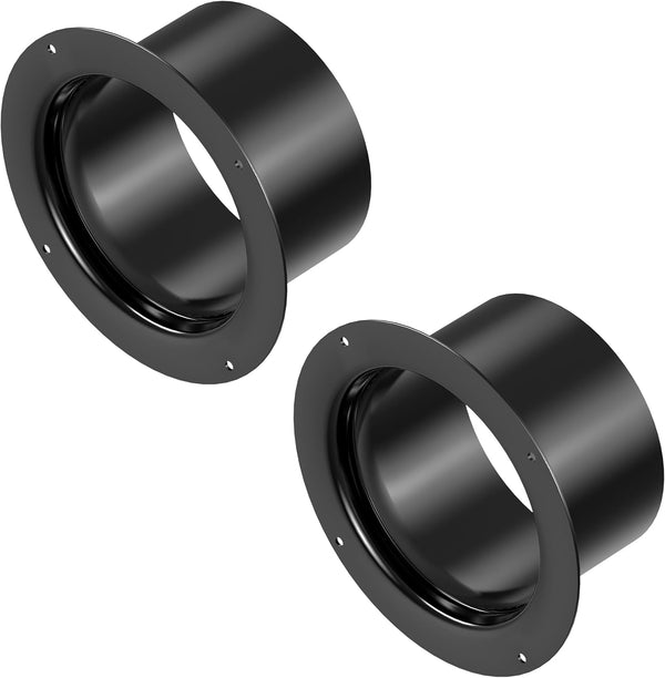 6 Inch Duct Connector - HG Power 150mm Plastic Straight Pipe Flange for HVAC Ventilation Use, Black