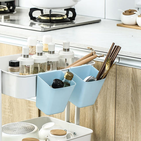 SEIWEI 4X Hanging Cup Holders, Multipurpose Rolling Cart/Pegboard Accessories for Art & Craft Supplies, Space Saving