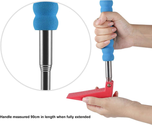 Long Handle Door Stopper Wedge - Heavy-Duty Adjustable Non-Slip Rubber Wedge for Fall Prevention