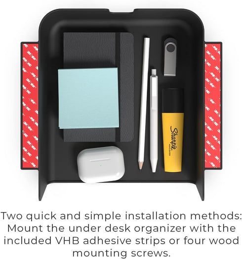 HumanCentric Under Desk Storage Shelf, Drawer Organizer for Sit Stand Desk, Adds Storage Tray, Mount Under Desk Shelf