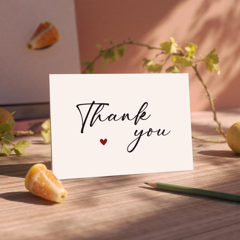 XISHIUYIS 24 Pack Set, (3.5x5in) Thank You Cards with Envelopes - Heart Design Thank You Notes with Envelopes Small