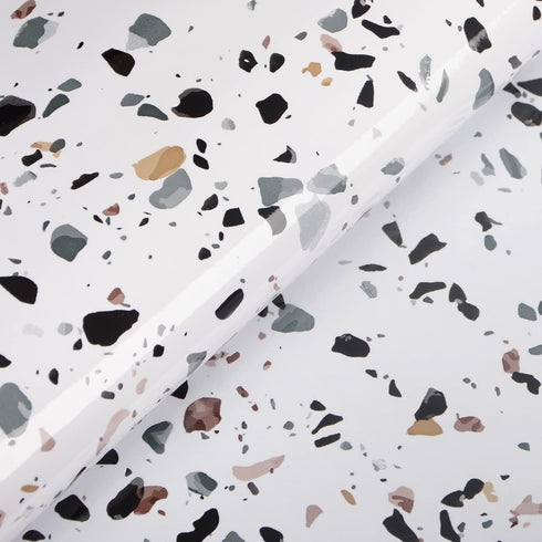 Terrazzo Granite Contact Paper, Waterproof Self Adhesive Marble Wallpaper for Decorative Kitchen Countertops