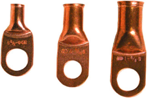 Install Bay Copper Ring Terminal Connector, 8 Gauge, 5/16 Inch, 25 Pack - CUR8516