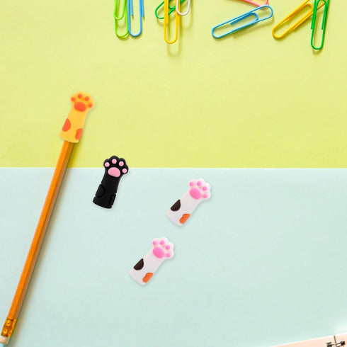 SAFIGLE 6Pcs Cat Paw Pencil Toppers, Kawaii Animal Pencil Toppers for Kids, Classroom Prizes, and Party Favors