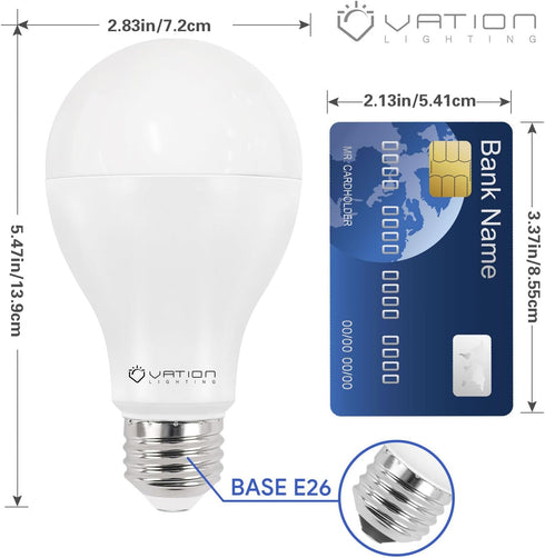 18W Bulb, A21 Dimmable Bulb, 2,5000 3000 150-200 5000K E26 Bulb, 4-Pack Super Bright LED LED Light Stable Heat