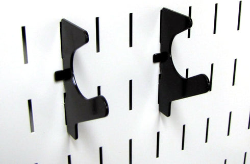 Wall Control Slanted U-Hook Accessory, “U” Shaped Slotted Metal Pegboard Hook - Black