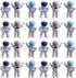 NUOBESTY 24Pcs Mini Space Erasers, Cute Pencil Erasers, Spaceman Shaped 3D Cartoon Astronaut Erasers for Classroom