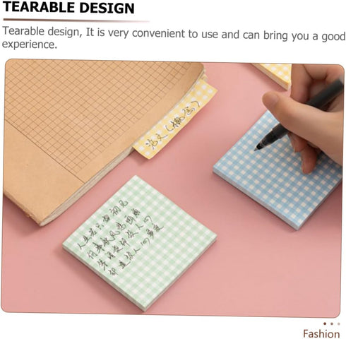 STOBOK 4 Plaid Element Sticky Page Markers - Grid Writing Notepad Memo Stickers, Small Note Pads for Portable Student
