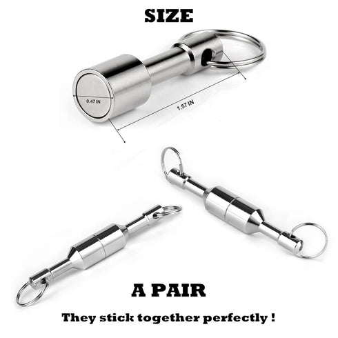 Keychain Magnet for Testing Brass, Pocket Magnets for Purse with Strong Neodymium, 2PACK-D12mm