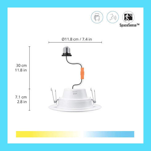 6 inch 750 -1 Pack WiZ Connected Retrofit Downlight - LED Recessed Light Fixture - Motion Activated Recessed Light