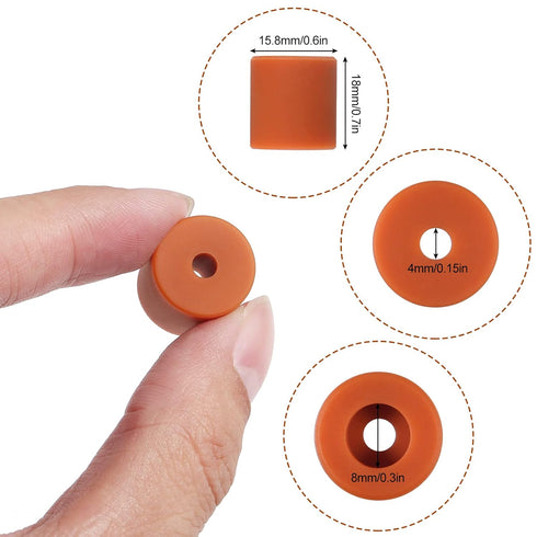 10Pcs 3D Printer Heatbed Silicone Leveling Column, 18mm Heatbed Parts, Solid Bed Mounts for CR-10 Ender 3 (Brown, 18mm)