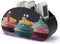 GHENBLT Remote Control Holder, Leather TV Colorful Birthday Cupcakes Remote Caddy Organizer, Desktop