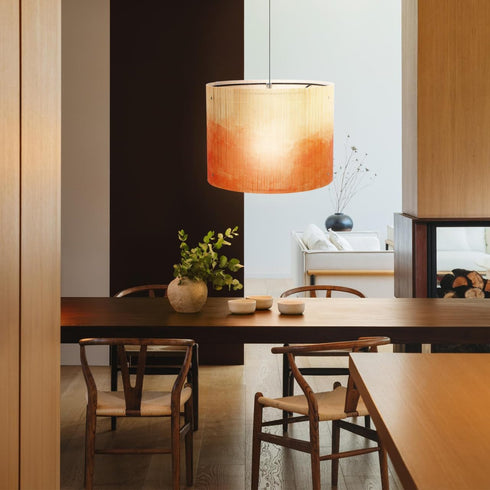 Bulb European Watercolor Lampshade Gradient Bamboo Lamp Shades Clip On Light Cover, for Chandelier Indoor Lampshade
