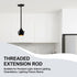 suiwotin 4pcs M10 11.8" 5.9" Chandelier Extension Pole Kit with Sloped Ceiling Adapter - Thread & Rods for Pendant