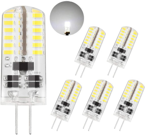 DiCUNO G4 LED Bulb, 3W JC Bi-Pin Base Light Bulbs, 12V AC/DC, Daylight White 6000K, 10 Pack Halogen Replacement