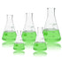 Utile Erlenmeyer Flasks, 5 Sizes of Narrow Mouth Conical Borosilicate Glass Flasks with Printed Graduation