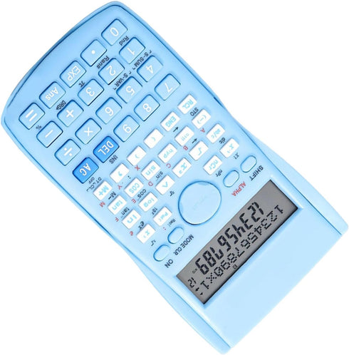 Scientific Calculator, 12 Digit Large Screen, 2 Line Fraction Calculator with Sliding Hard Cover for Students (Blue)