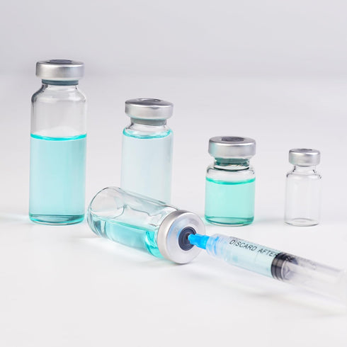 10ml Glass Vials for Injection, with Self Healing Injection Port, Transparent Sealed, Empty Vials for Injection (50,