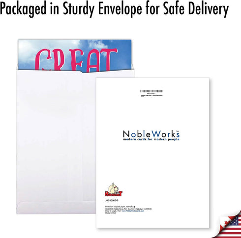 NobleWorks Jumbo Card for Mothers Day, 8.5 x 11 Inch, Funny Card of Appreciation, Great Job Mom