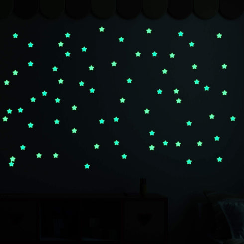 100pcs AM AMAONM Glow in The Dark Luminous Stars Fluorescent Noctilucent Plastic Stars Wall Stickers Glowing Stars
