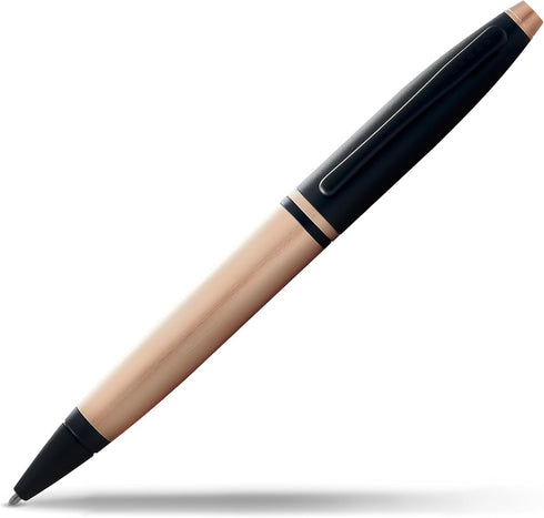 Cross Calais Refillable Ballpoint Pen, Luxury Gift Box, Medium Point Black Ink, Brushed Rose Gold & Black