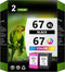 Printer Ink 67 67xl Replacement for HP Ink 67 HP Printer Ink 67 Combo Pack (1 Black, 1 Tri-Color, 2 Pack)