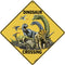 CROSSWALKS Dinosaur Crossing Aluminum Sign, 12" X 12" (X289)