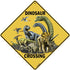 CROSSWALKS Dinosaur Crossing Aluminum Sign, 12" X 12" (X289)