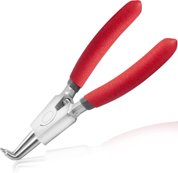 External Circlip Pliers with Bent Jaw, 5-Inch Snap Ring Pliers for Retaining and Removing Hoses