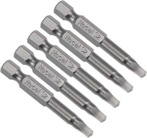 uxcell 5 Pcs SQ3 Magnetic Square Head Screwdriver Bits, 1/4 Inch Hex Shank, 2-inch Length S2 Power Tools