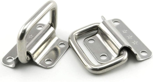 XMHF 2 Inch Pull Ring Handle - Stainless Steel Foldable Boat Hatch Latch Cabinet Lifting Ring Pull Handle (Pack of 2)