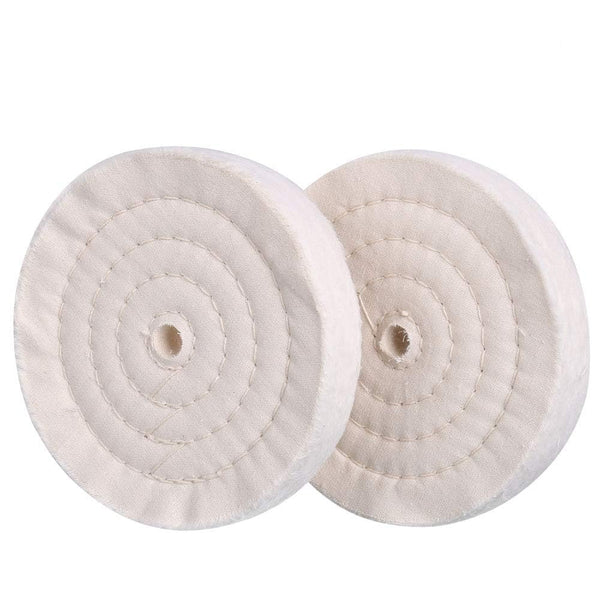 SCOTTCHEN Extra Thick Buffing Polishing Wheel, 6 Inch (70 Ply), 2 PCS for Bench Grinder Tool