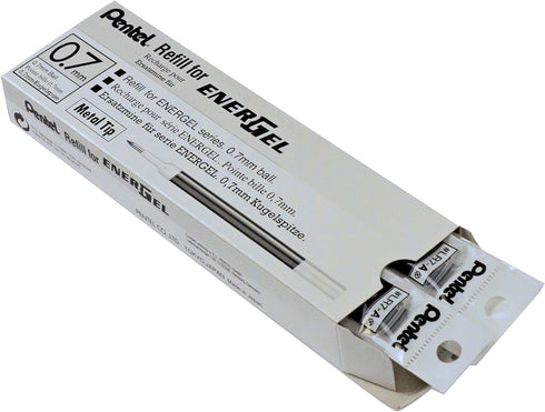 Pentel LR7ABX Gel Pen Refills, 0.7mm Fine, Black Ink - 12/BX, f/EnerGel