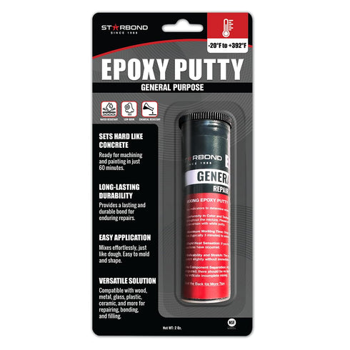 Starbond 2 oz. Black Epoxy Putty Stick - General Purpose for Woodworking, Automotive, Home Repair